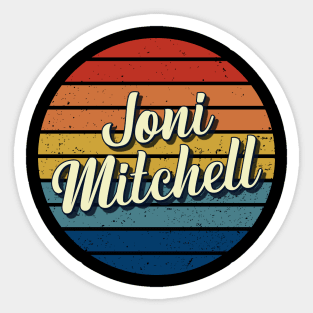 Joni Vintage Retro Circle Sticker